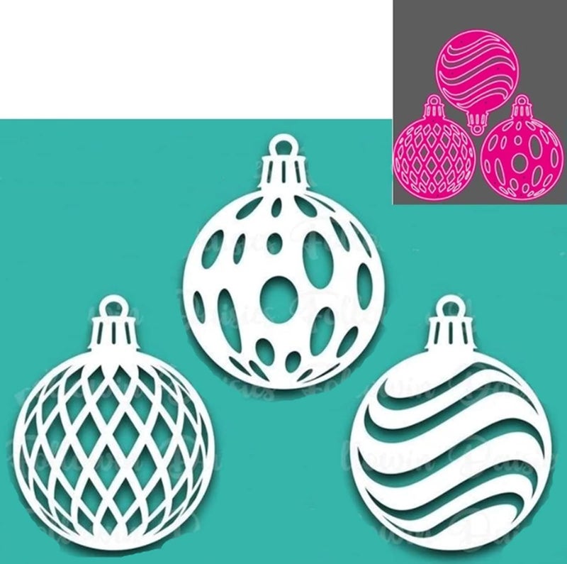 hinana 3pcs Christmas Bell Metal Die Cuts,Christmas Ball Frame Cutting Dies Cut Stencils for DIY Scrapbooking Photo Decorative Embossing Paper Dies for Scrapbooking Card Making - Image 3